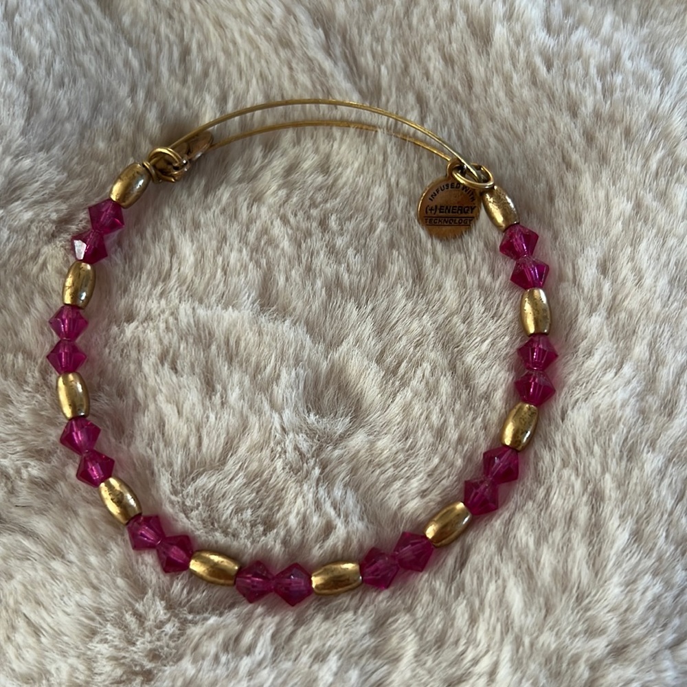 Magenta and Gold Bead Alex and Ani bracelet